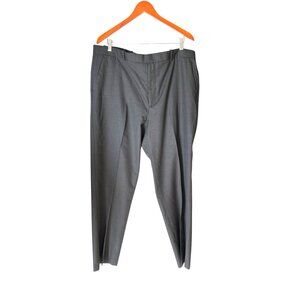 Perry Ellis Mens Classic Fit Dress Pants 38x32 Gray Pinstripe Polyester Blend Fl